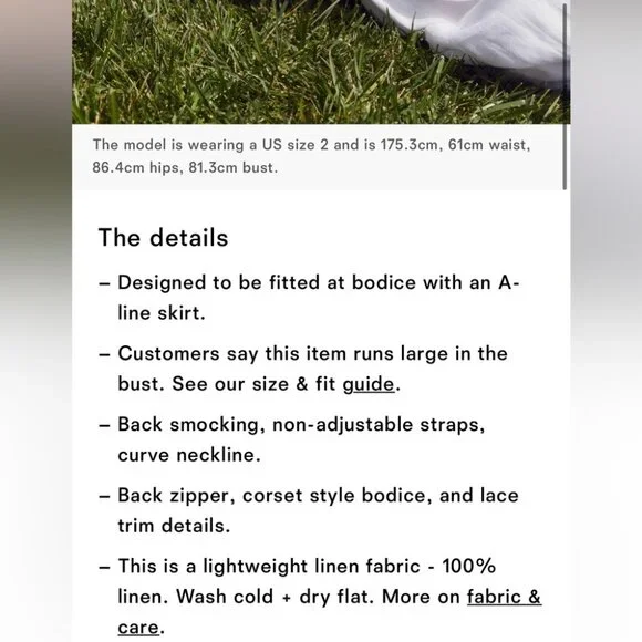 NEW Reformation Tagliatelle Linen Midi Dress in White Lace Detail | size 0 - Picture 5 of 13